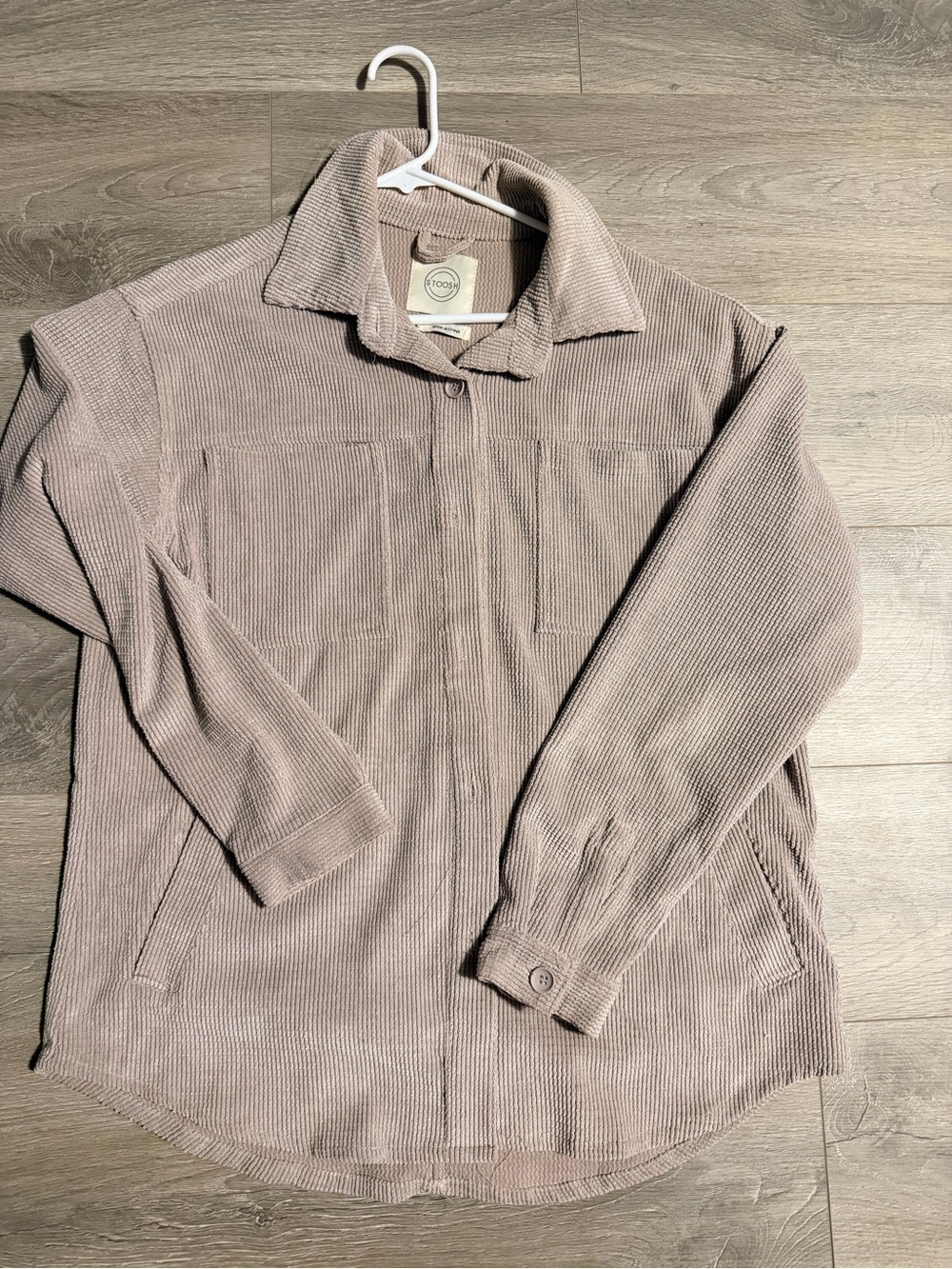 Stoosh Mauve Corduroy Button-Up Shirt Jacket